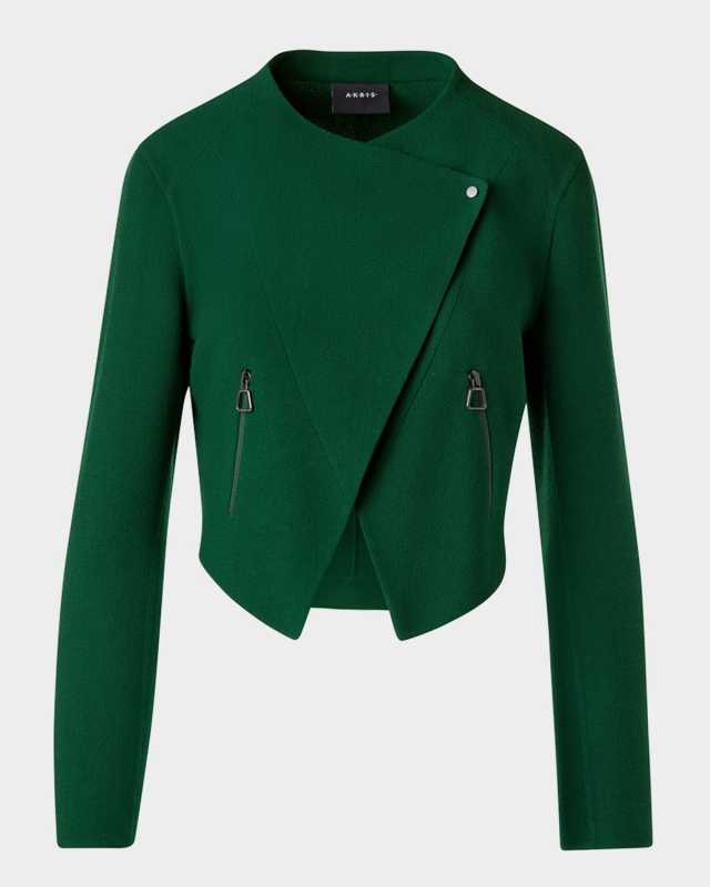 Ariel Wool Crepe Crop Jacket